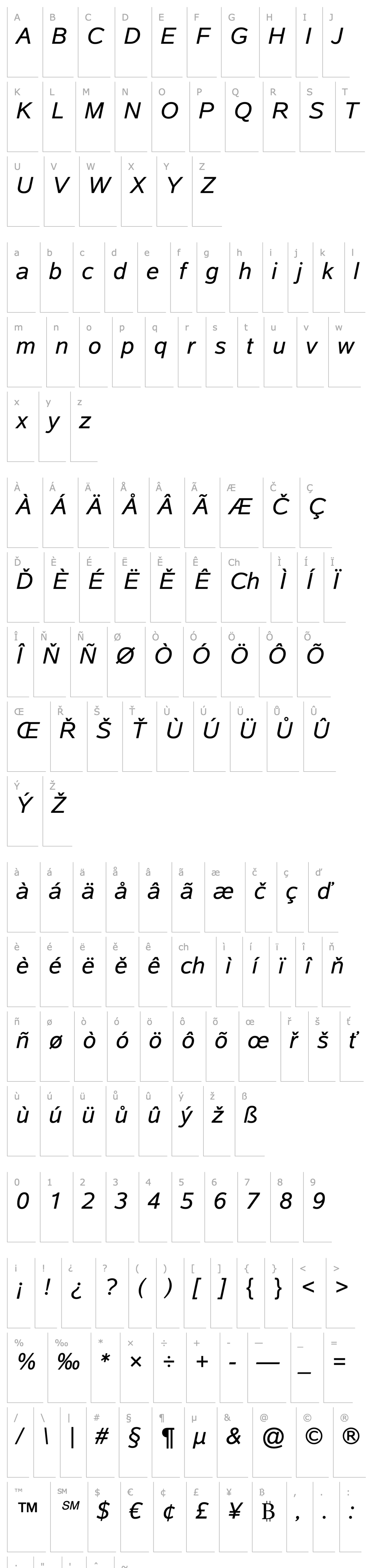 Overview Albany Italic