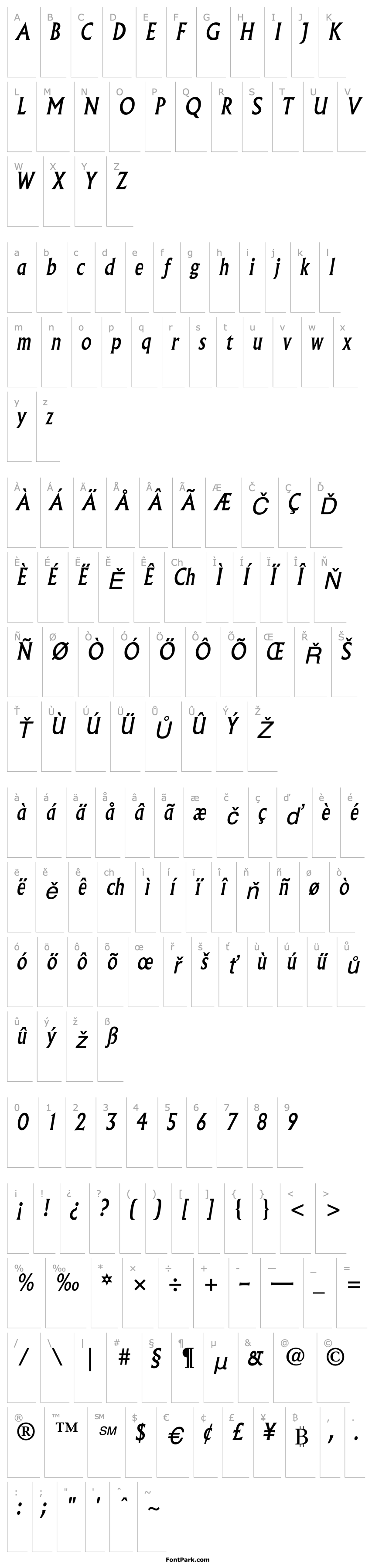 Overview AlbertusMT-Italic