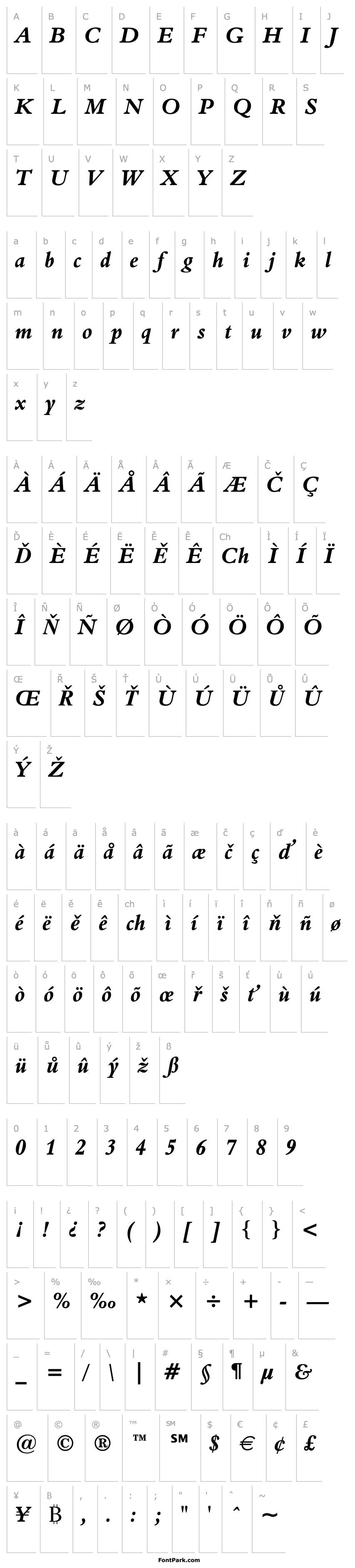 Overview Aldine 401 Bold Italic BT