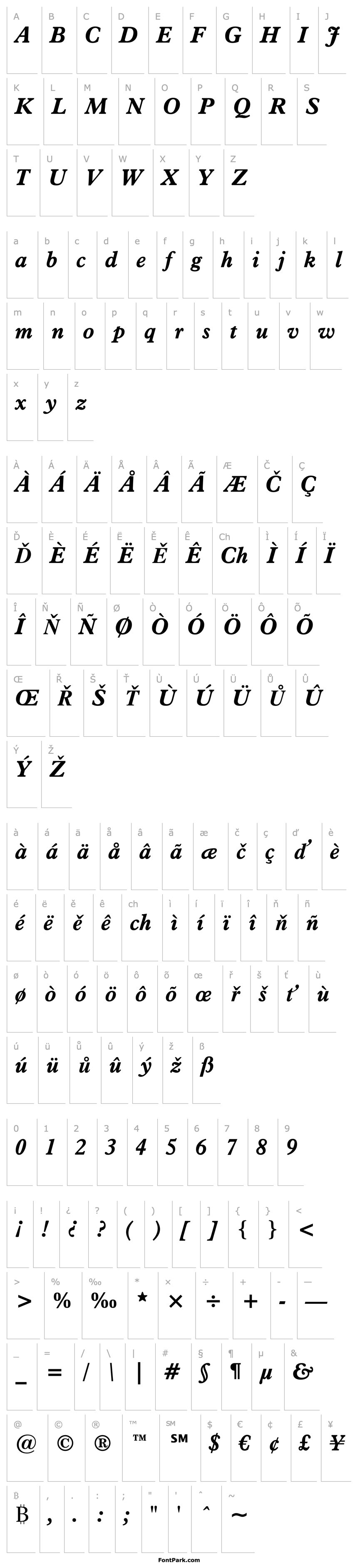 Overview Aldine721 BT Bold Italic