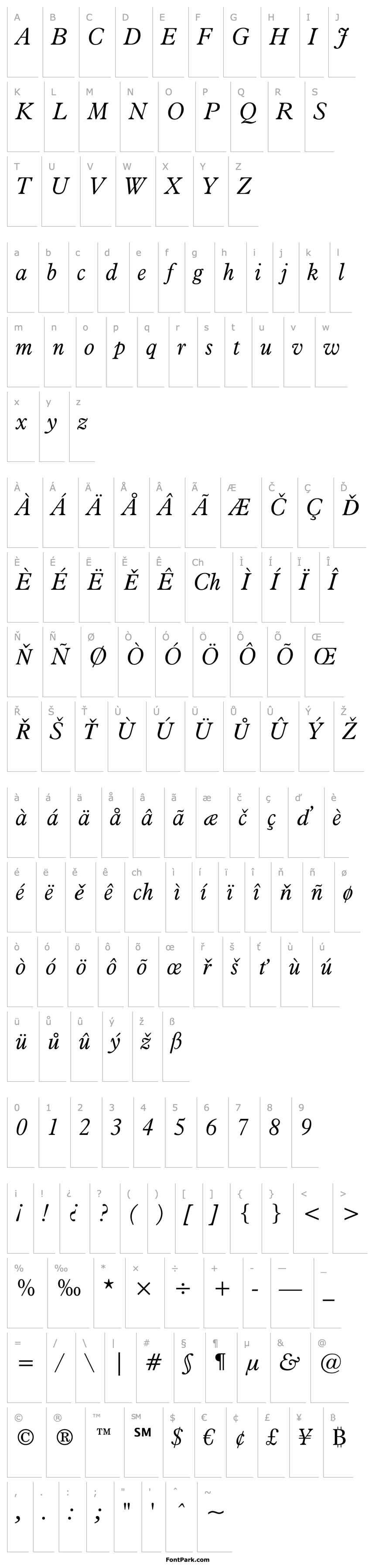 Overview Aldine721 Lt BT Light Italic