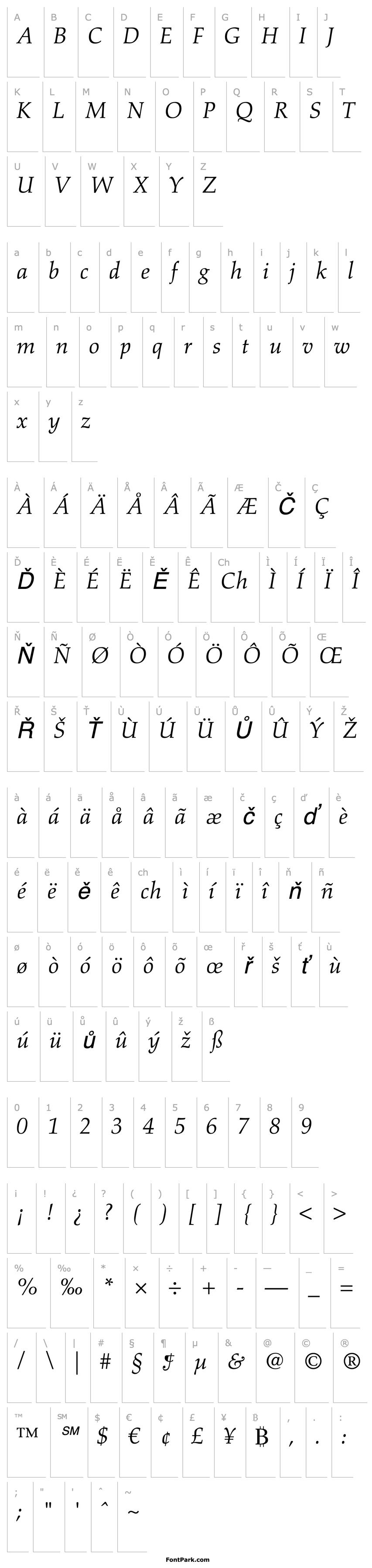 Overview Aldus LT Italic