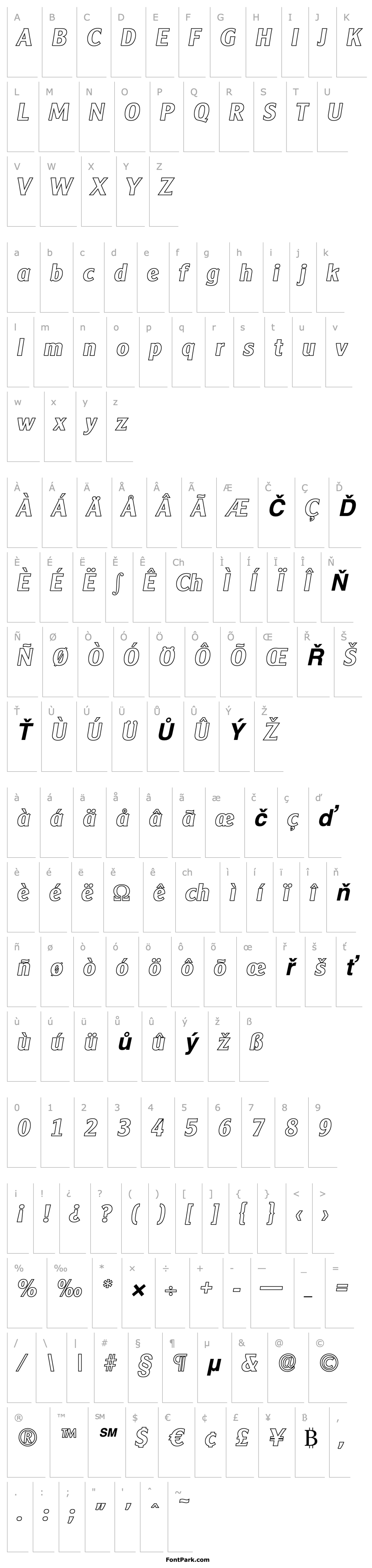 Přehled AlexanderBeckerOutline Bold Italic