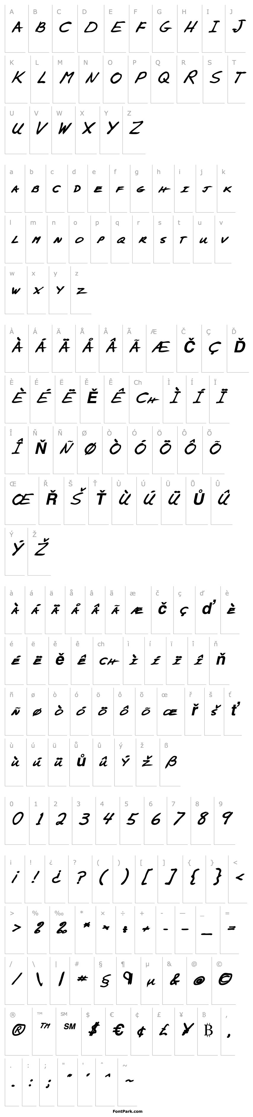 Přehled AlexsHand Bold Italic