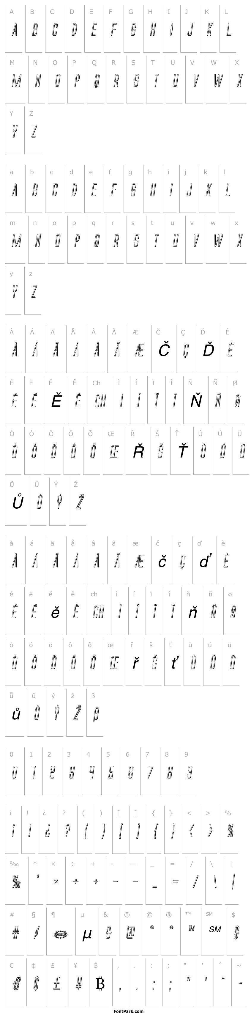 Overview Alien League II 3D Italic
