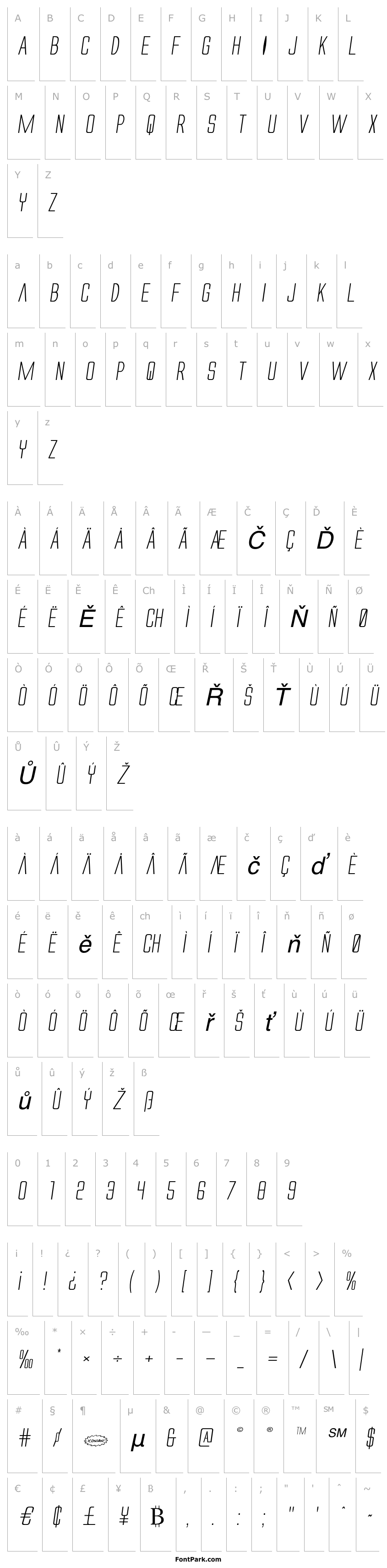 Přehled Alien League II Expanded Italic