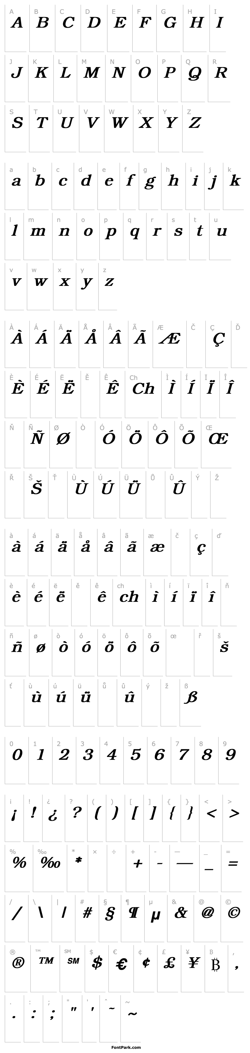 Přehled Alistair Bold Italic