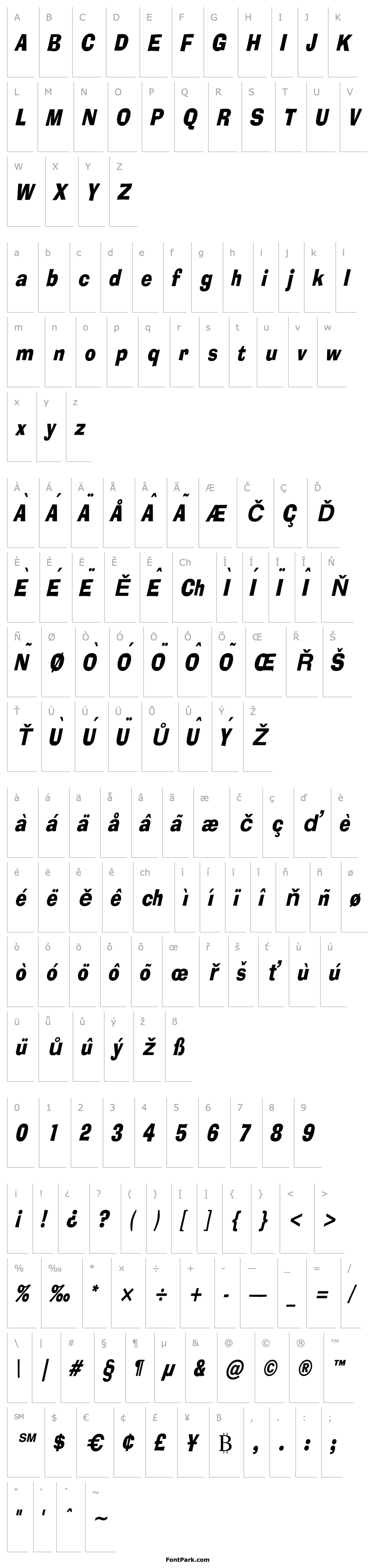 Overview Alor Narrow Condensed BoldItalic