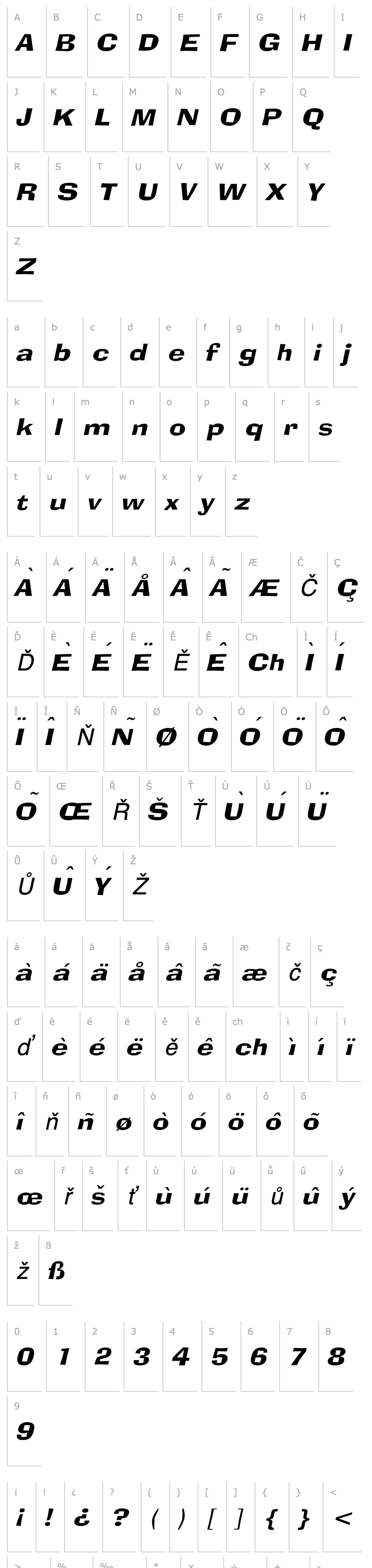 Overview Alor Narrow Wide Italic