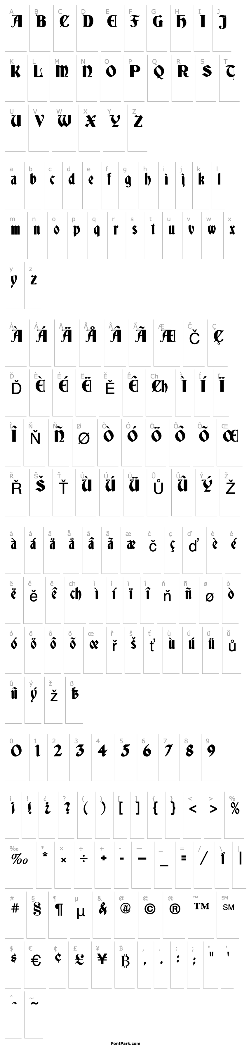 Overview Altdeutsche Schrift