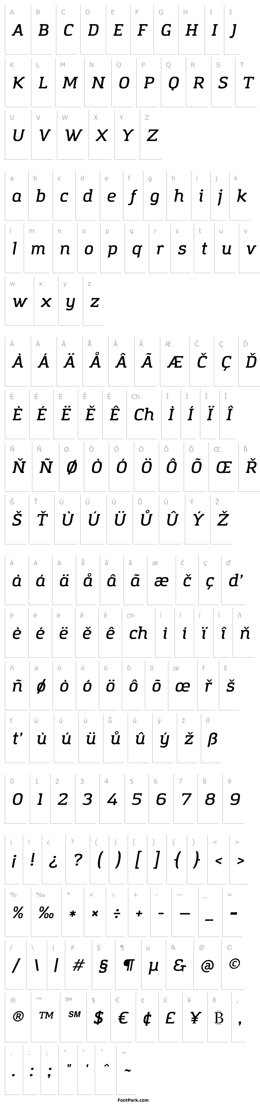 Přehled Amazing Grotesk DemiBold Italic