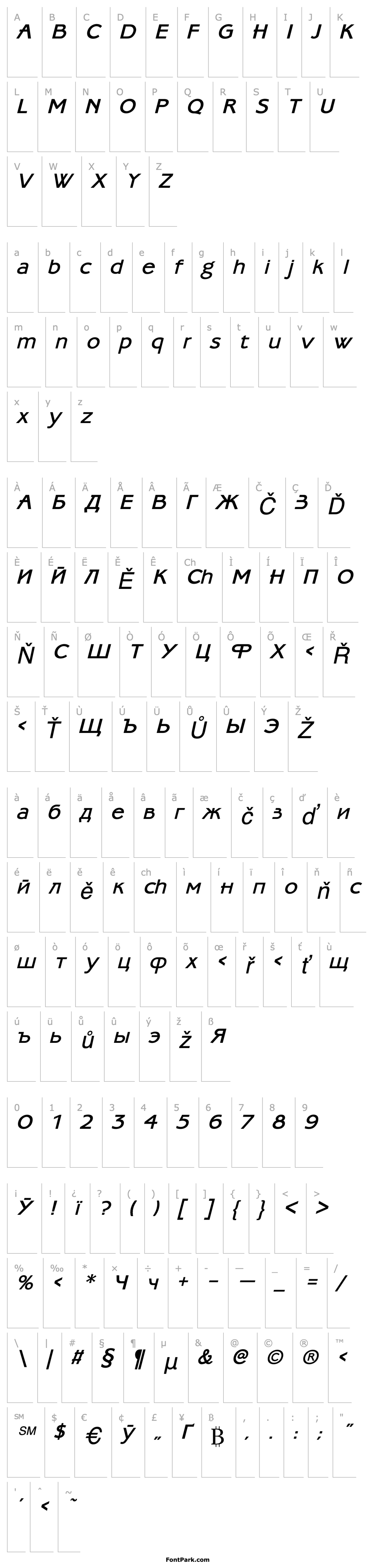 Overview AmbassadoreType Italic