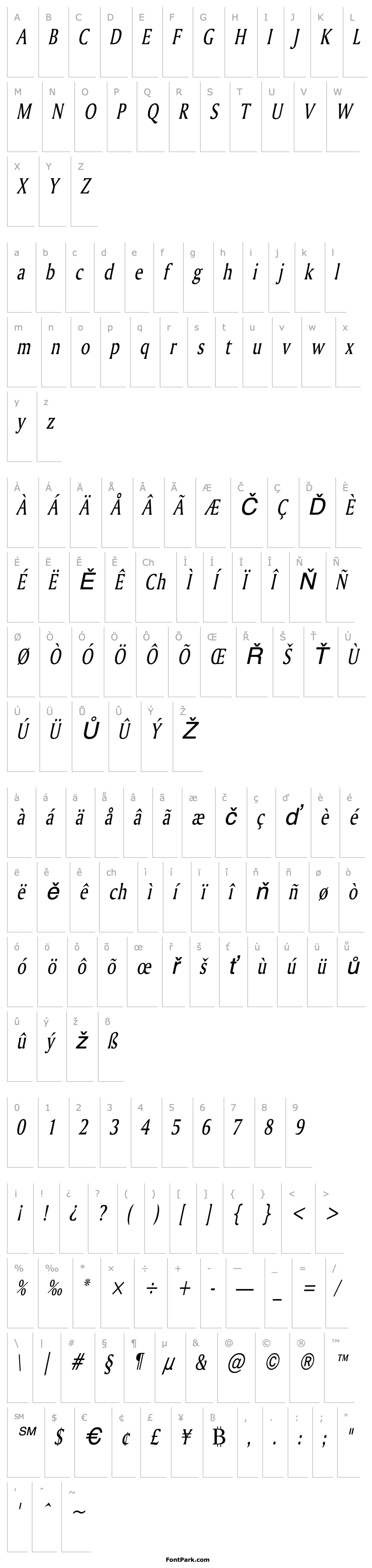 Overview Ameretto Thin Italic