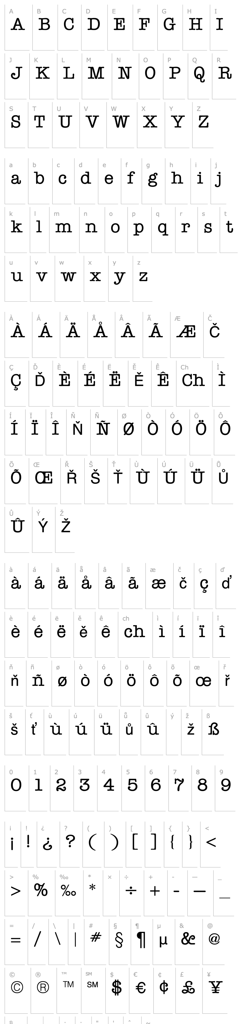 Overview American Type Regular