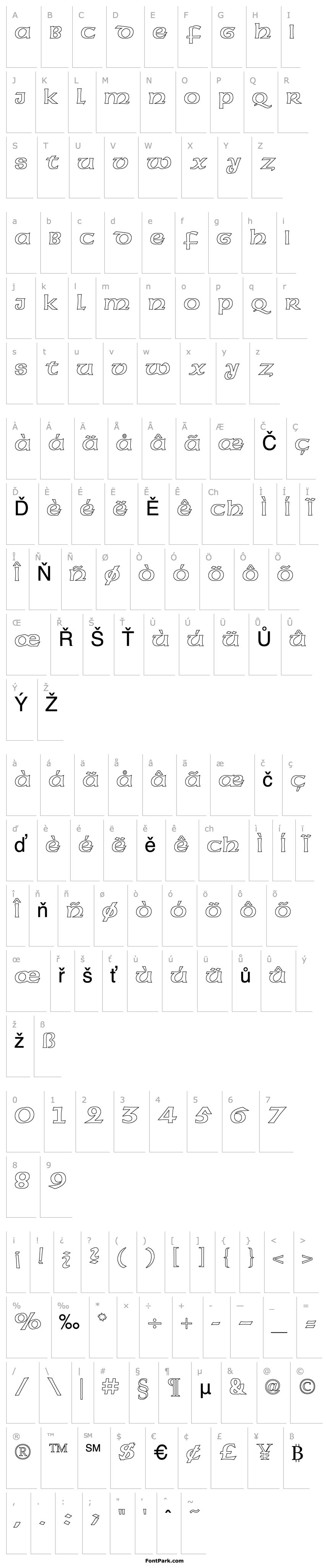 Overview American Uncial Initials Open Regular