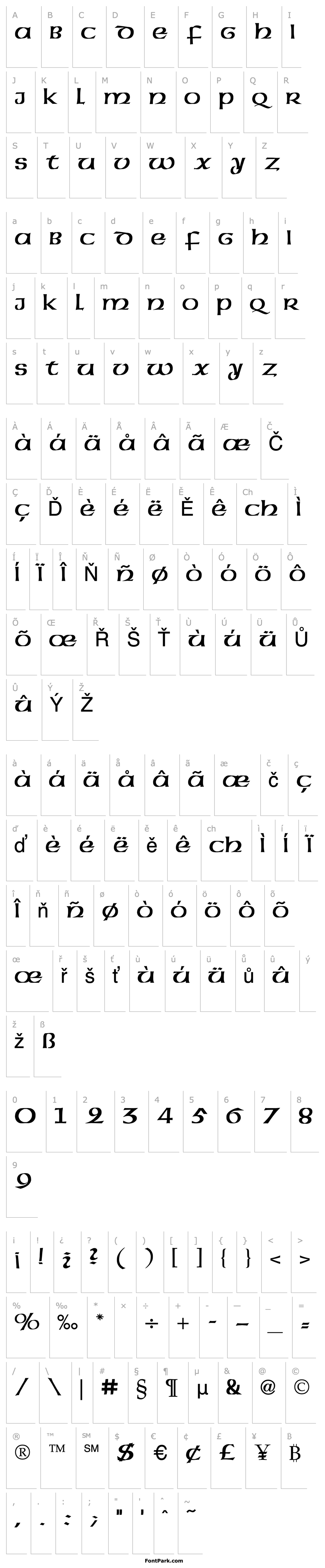 Overview American Uncial Initials Regular