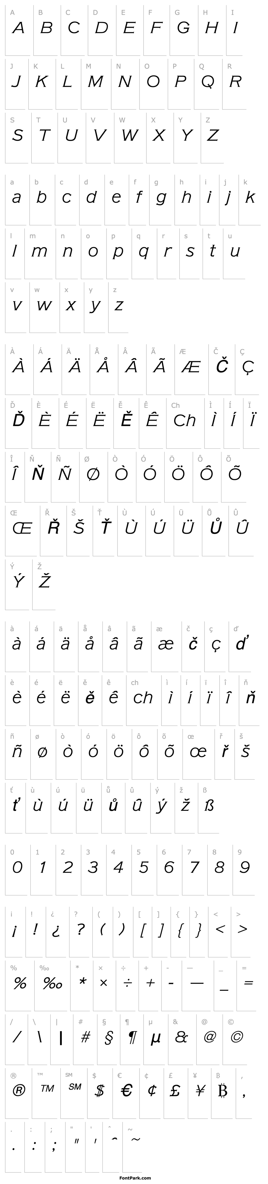 Přehled AmericanGotURWTLig Italic