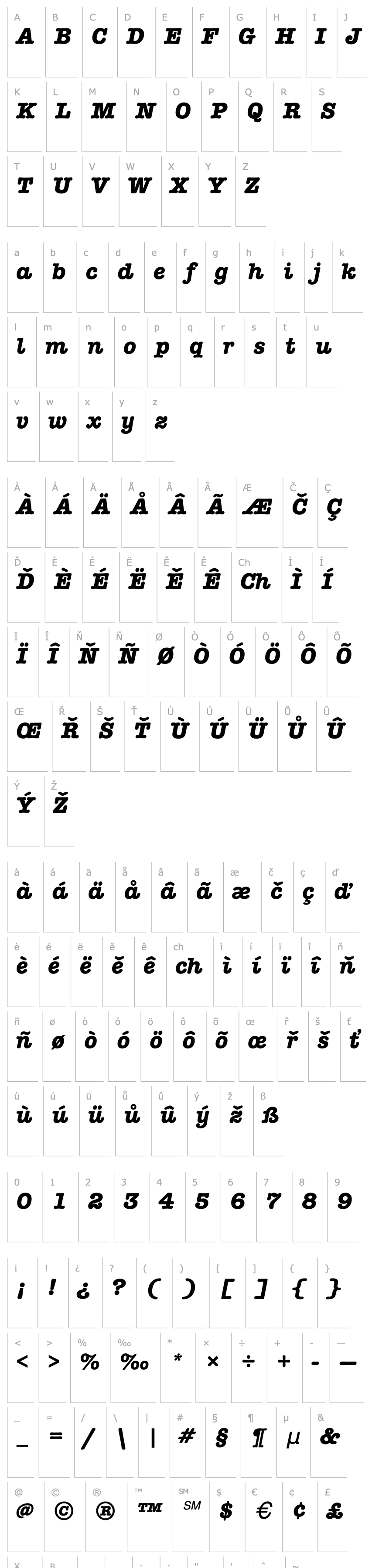 Overview AmericanTypItcTBol Italic