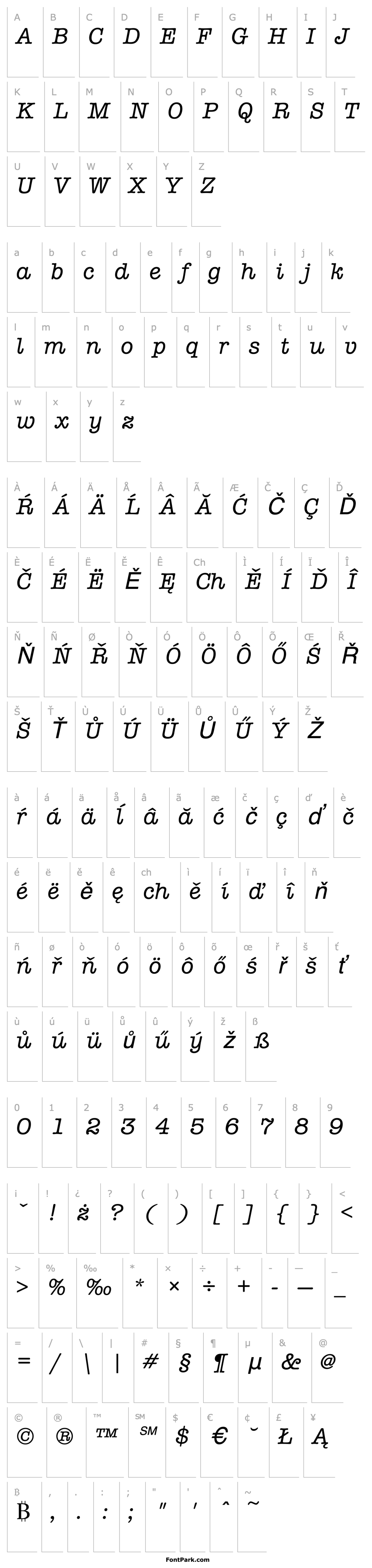 Overview AmericanTypItcTEEMed Italic