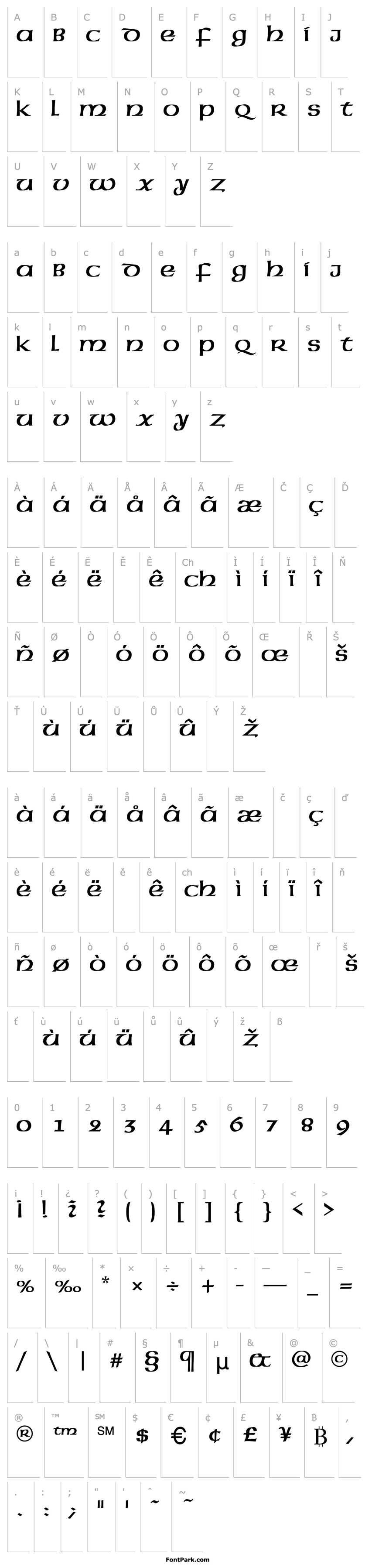 Přehled AmericanUncial-Normal