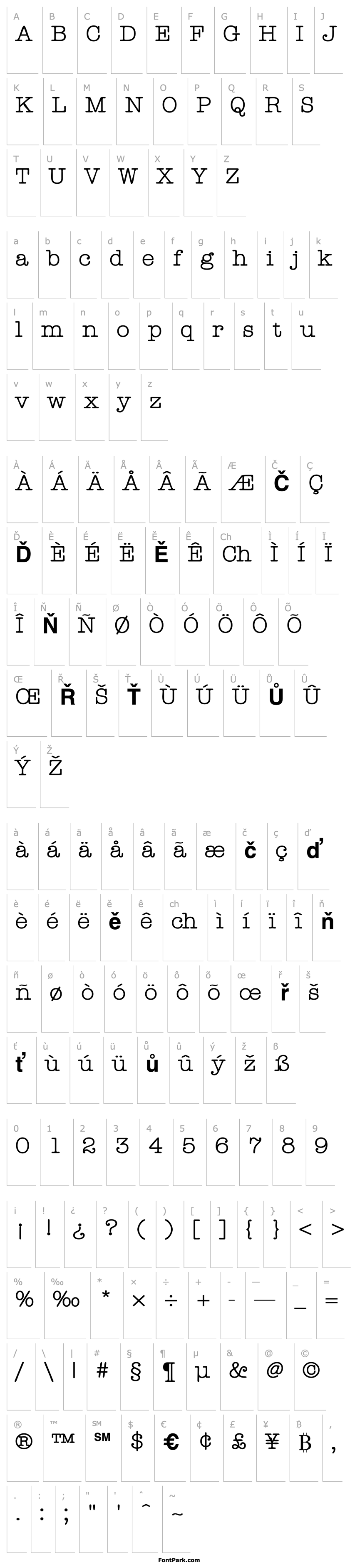 Přehled AmerTypeLight Bold