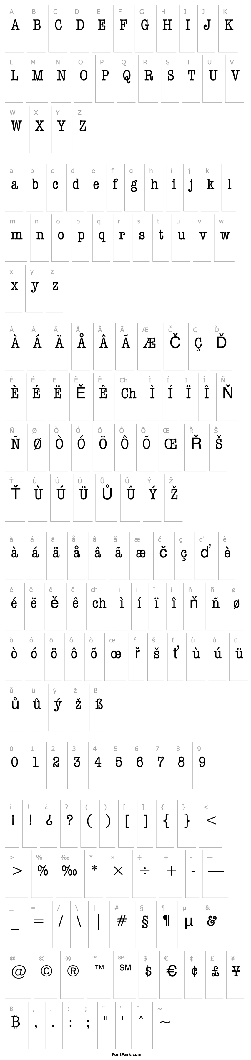 Přehled AmerTypewriterITCbyBT-MedCond