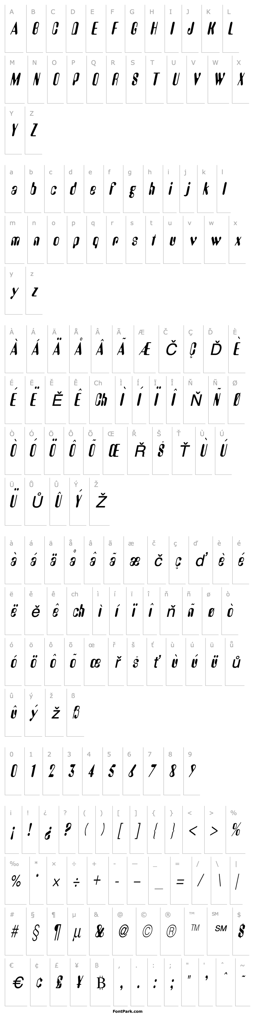 Přehled Amos Thin Italic