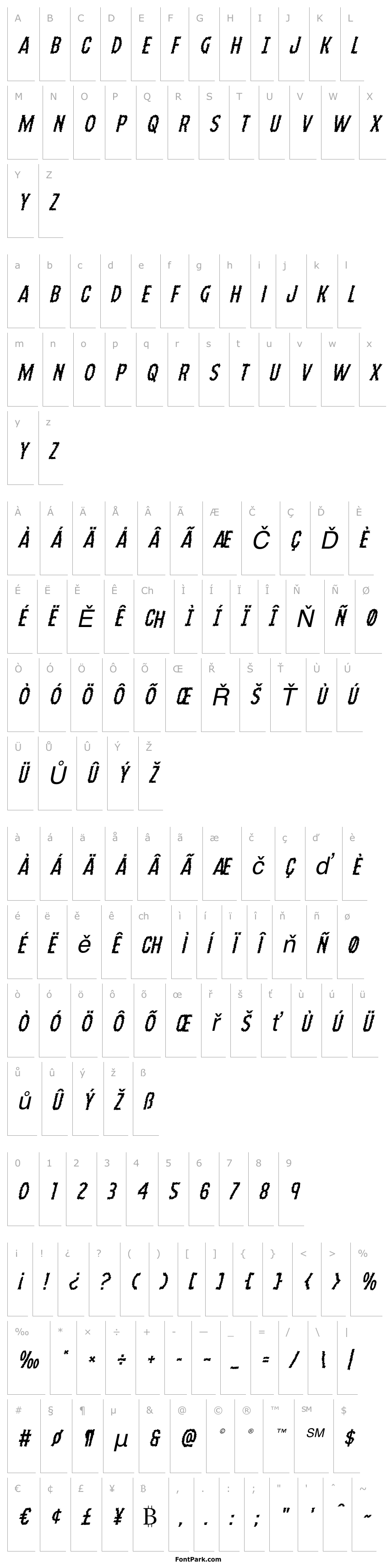 Overview Ampire Staggered Italic