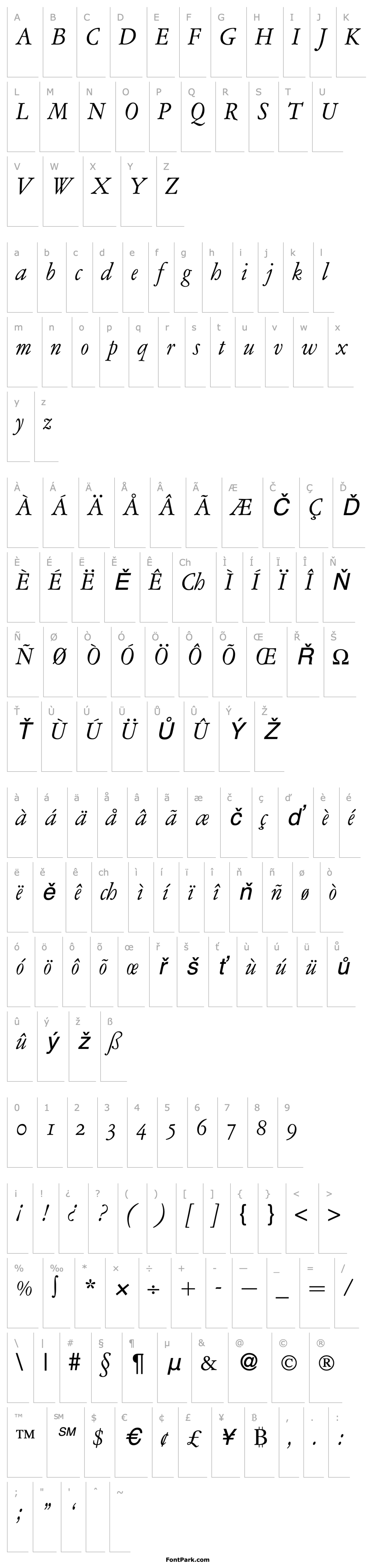 Přehled AmsterdamerGaramontOsf-RegularItalic