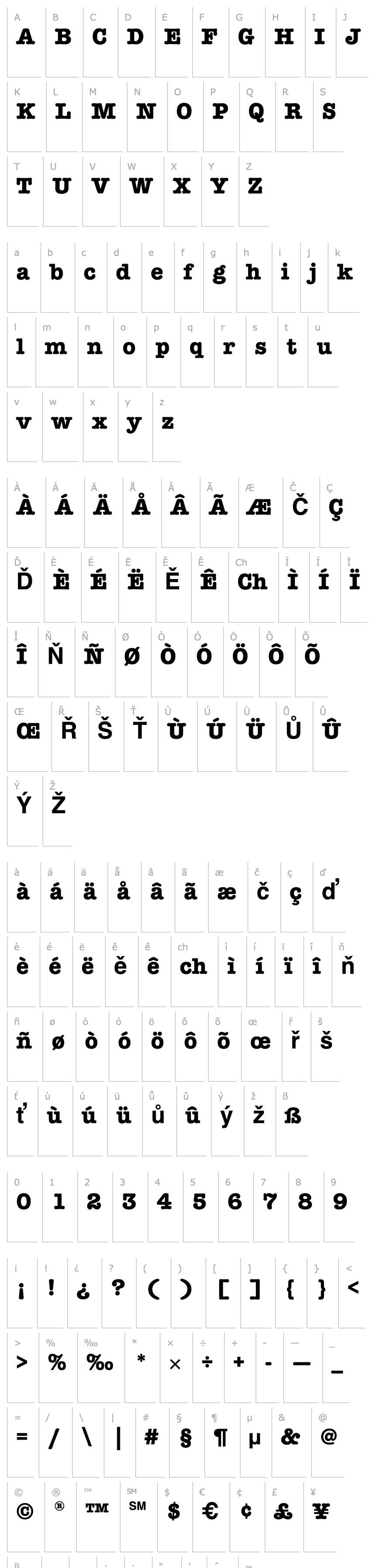 Přehled AmTypewriterITCTT Bold