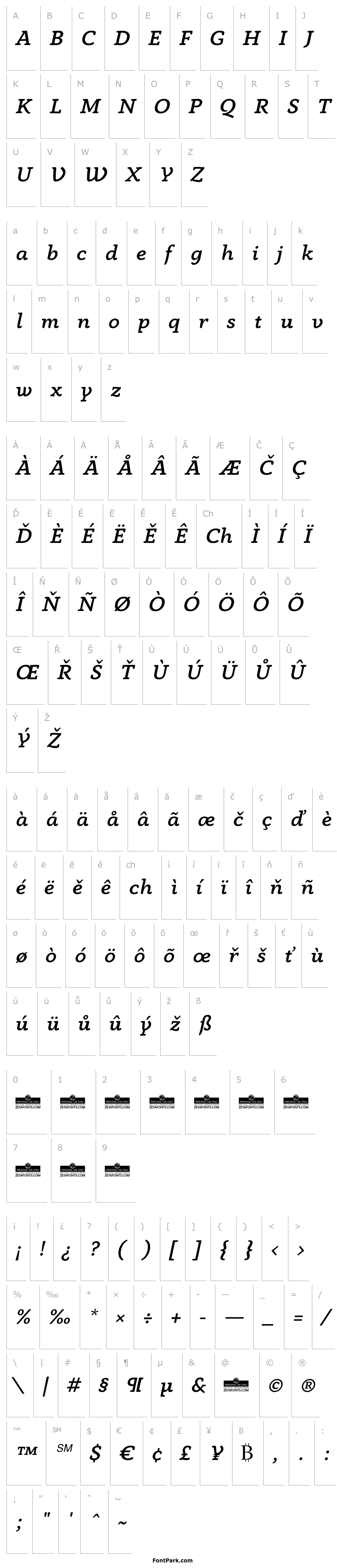 Přehled AnaphoraTrial-MediumItalic