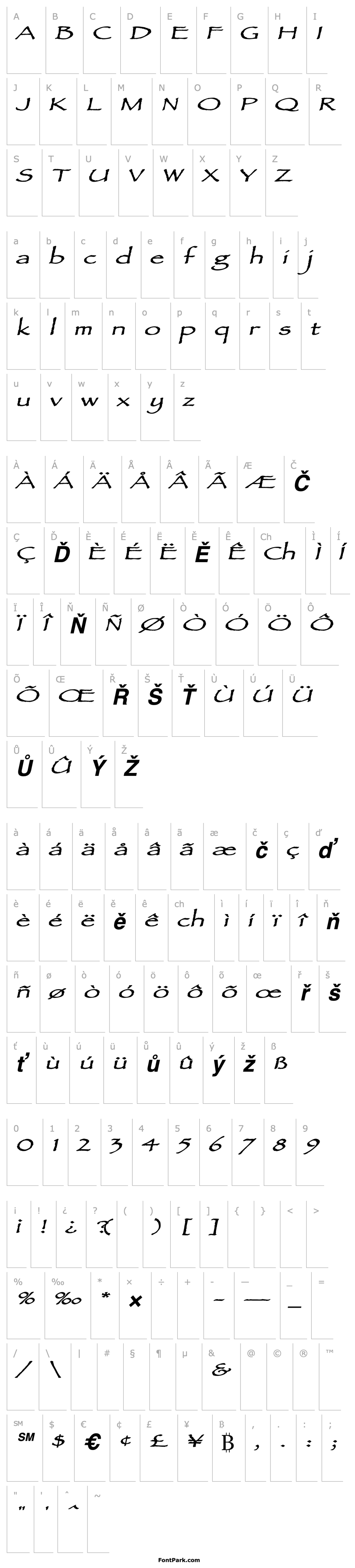 Overview AncientScriptExtended BoldItalic