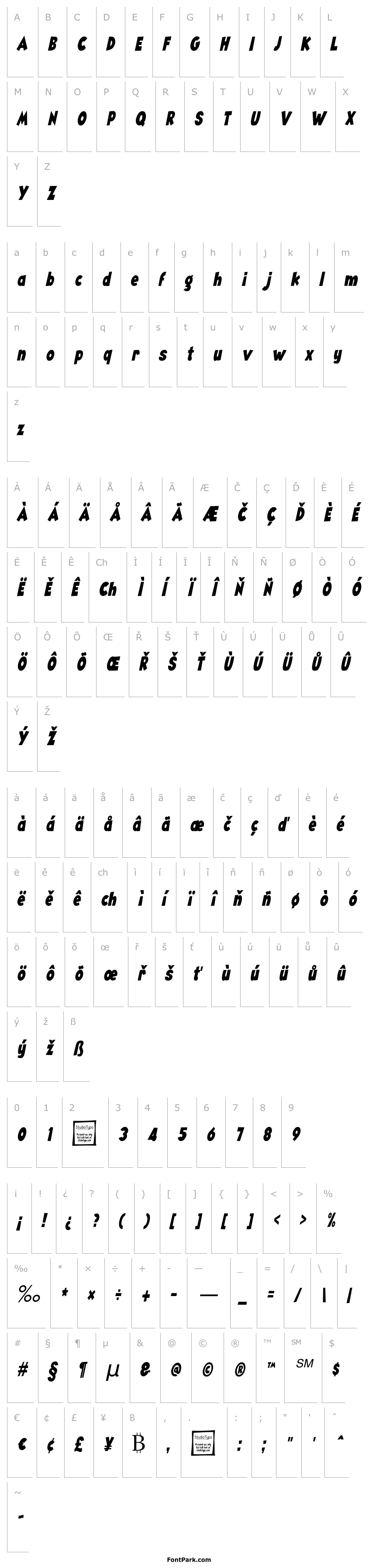 Přehled Angella Narrow Italic