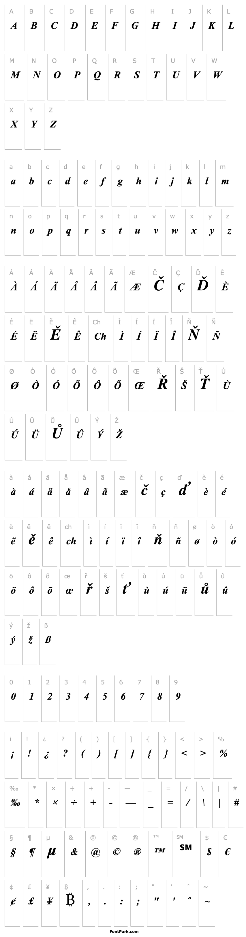 Overview AngsanaUPC Bold Italic