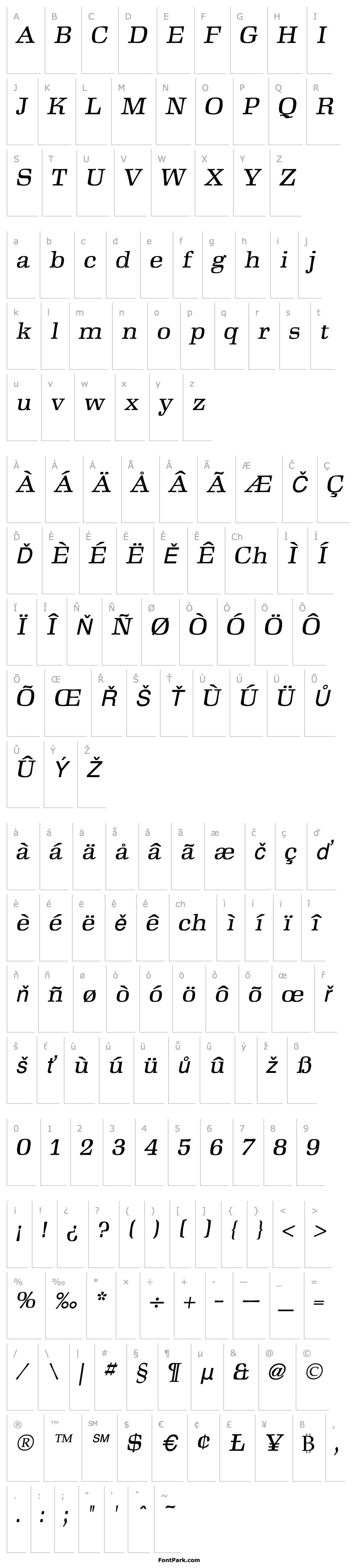 Overview Antikva Italic