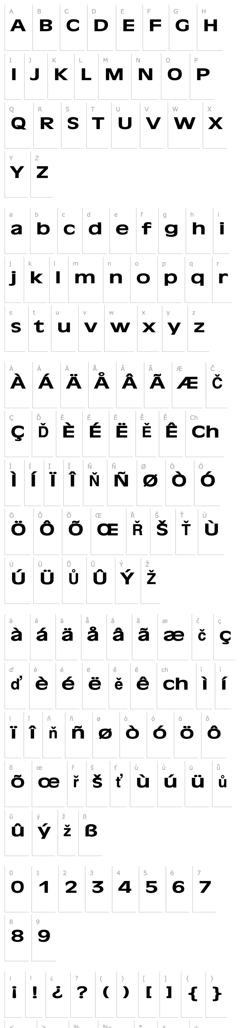 Přehled Antiqua 101 Extended Bold