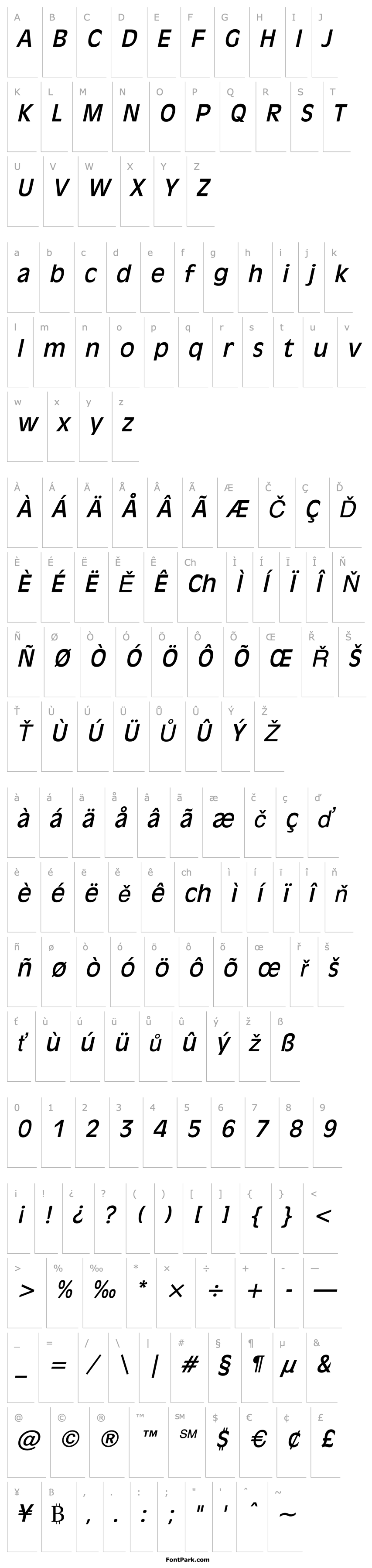 Overview Antiqua 101 Italic