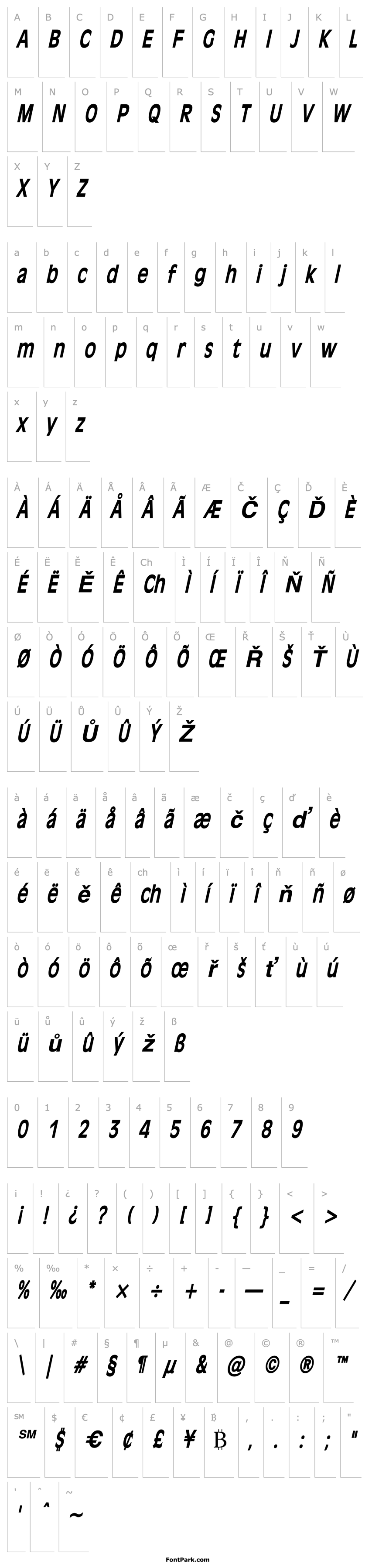 Overview Antiqua 101 Thin BoldItalic