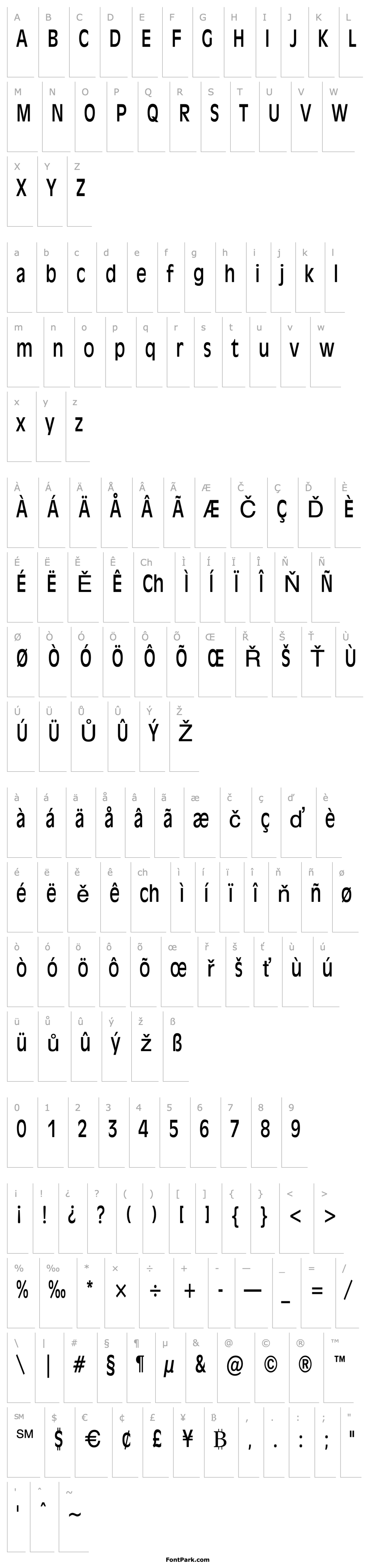 Přehled Antiqua 101 Thin Normal