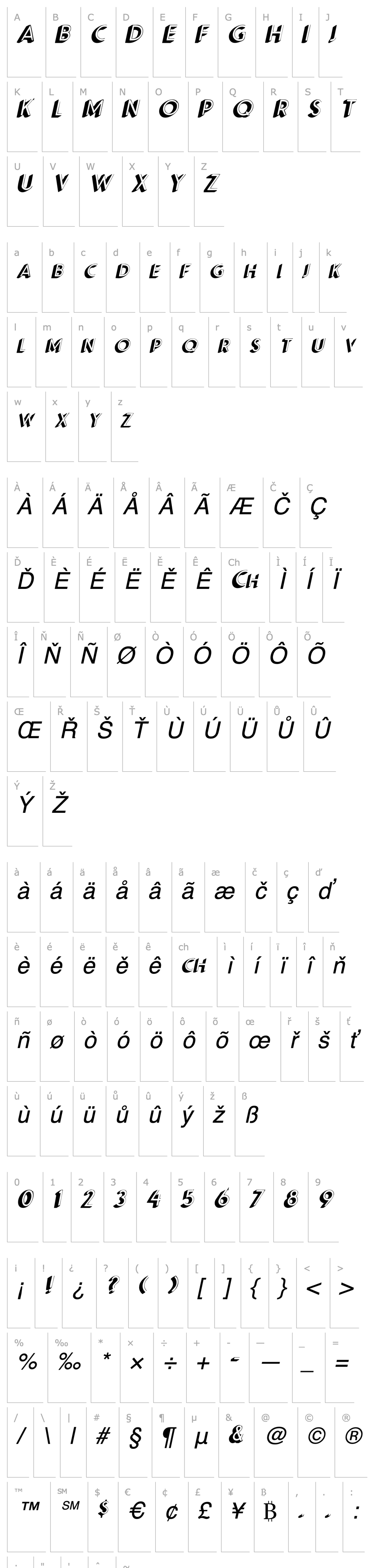 Přehled ApexShadowSCapsSSK Italic