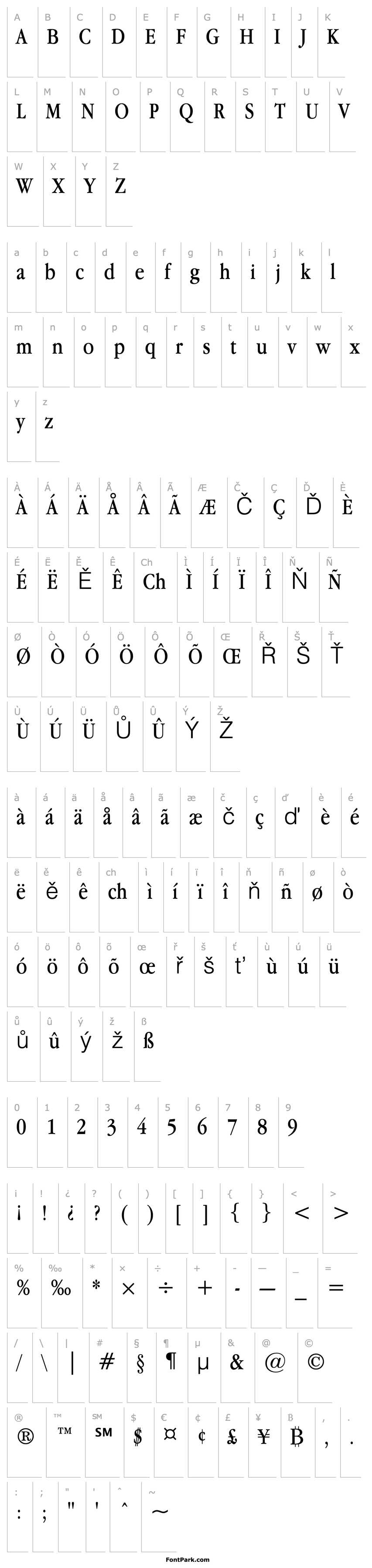 Overview Apple Garamond Book BT