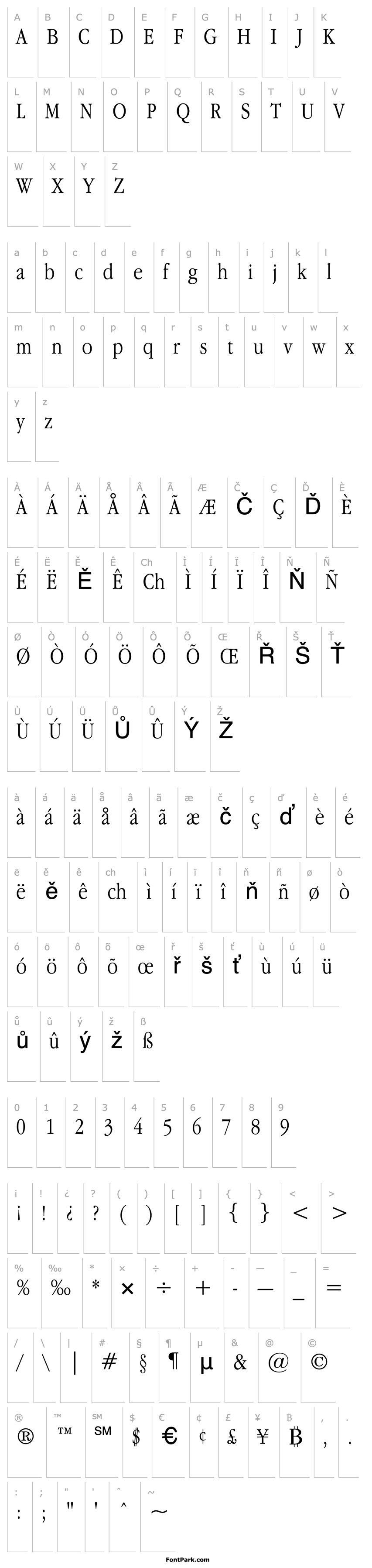 Overview Apple Garamond Light BT