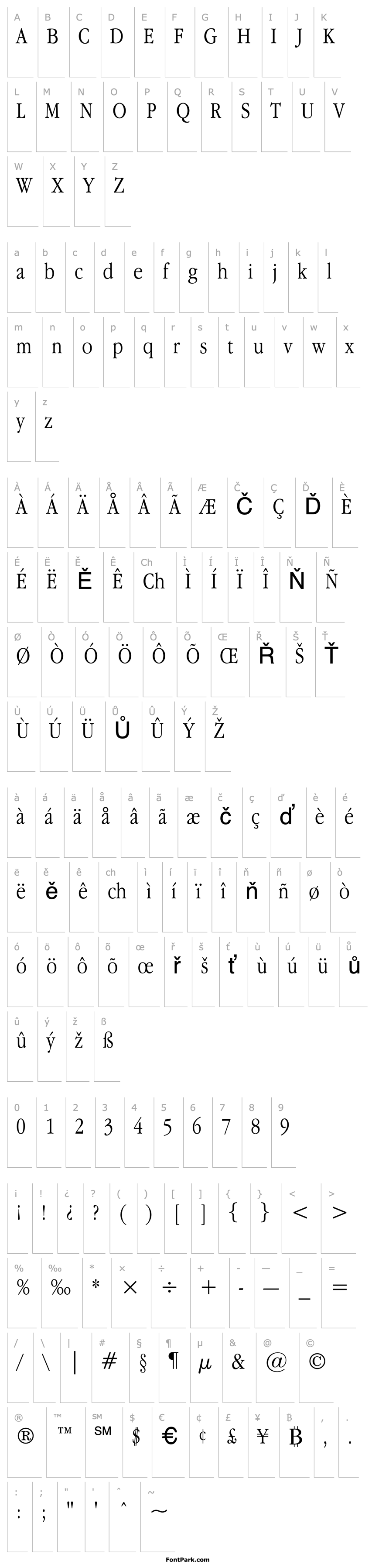 Overview Apple Garamond Light