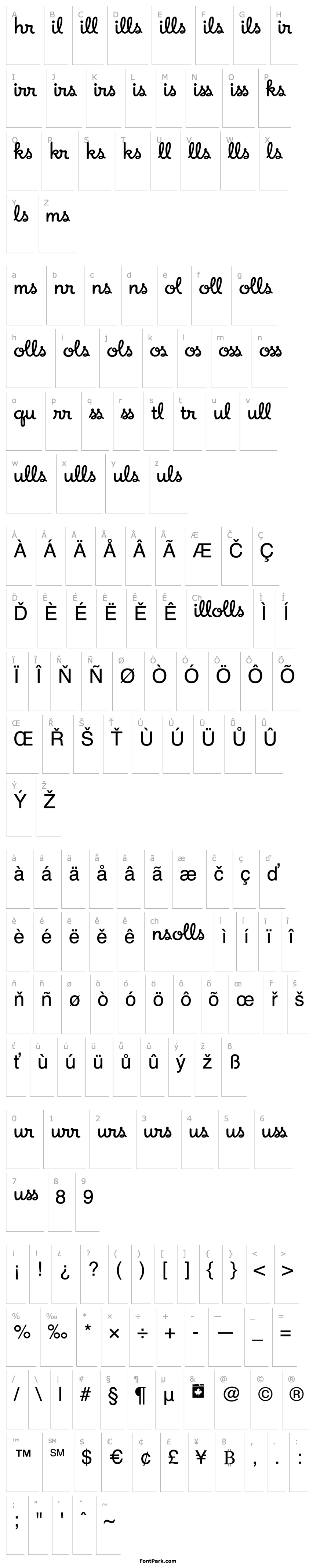 Overview Apricot - Ligatures Two