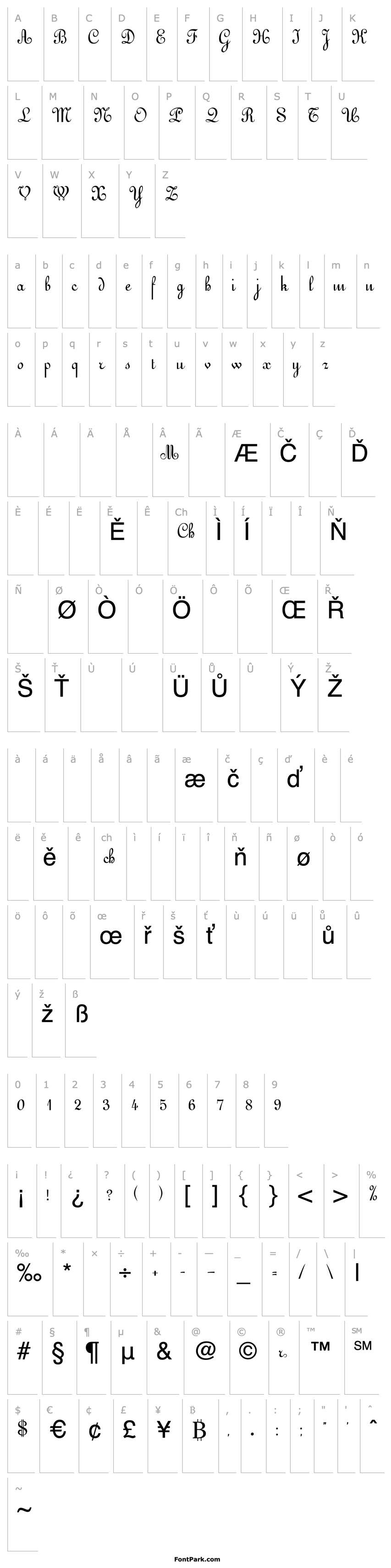 Přehled ArabescoScriptSSK Regular