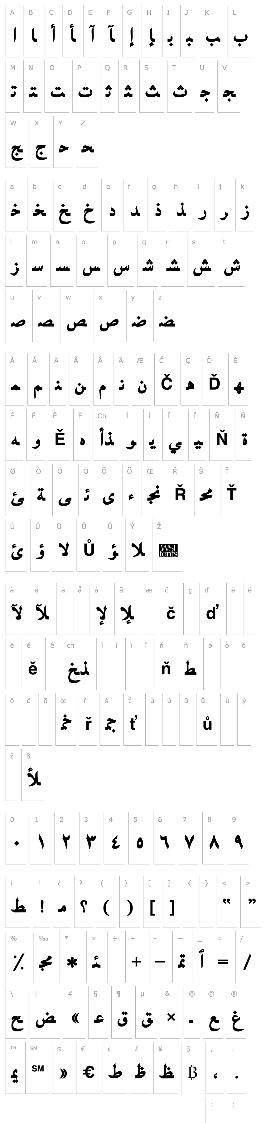 Přehled Arabic Bold