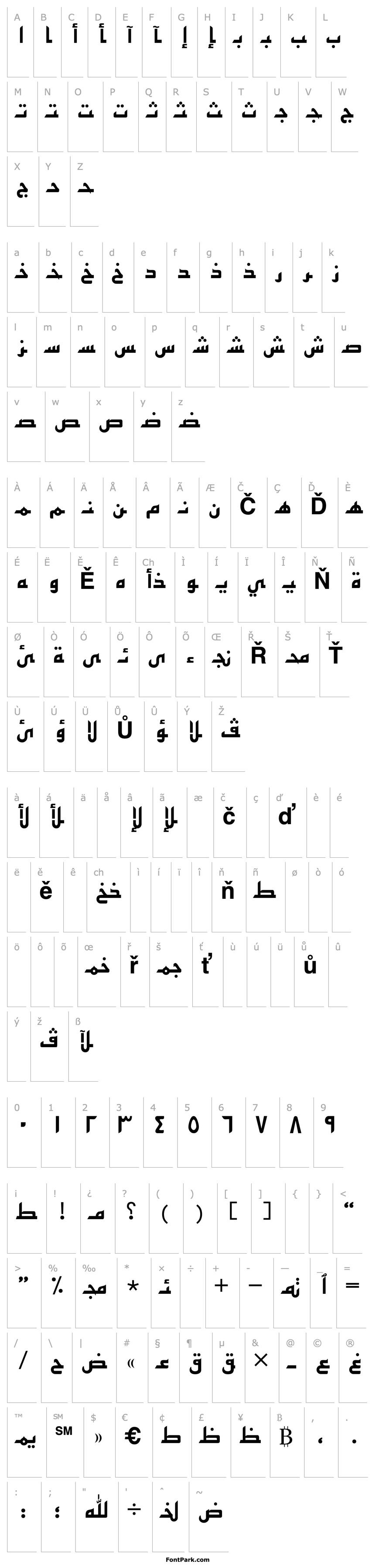 Přehled ArabicKufiSSK Bold