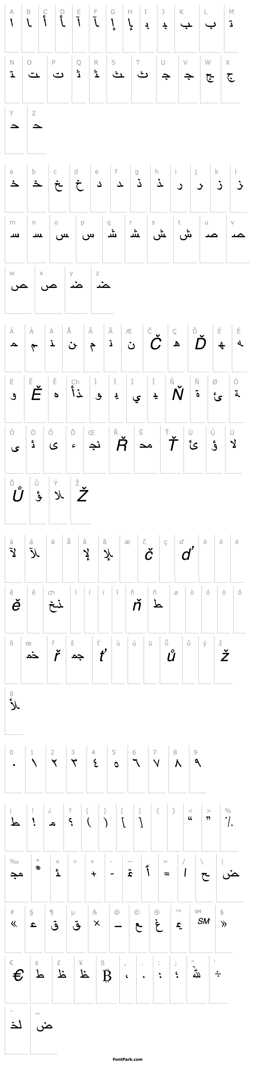 Přehled ArabicRiyadhSSK Italic