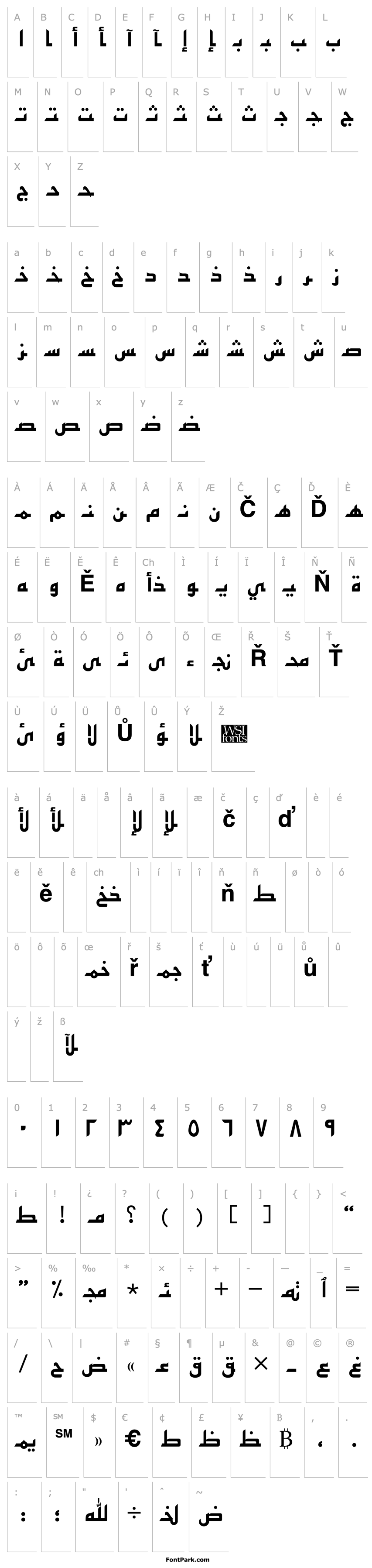 Přehled ArabicSans Bold