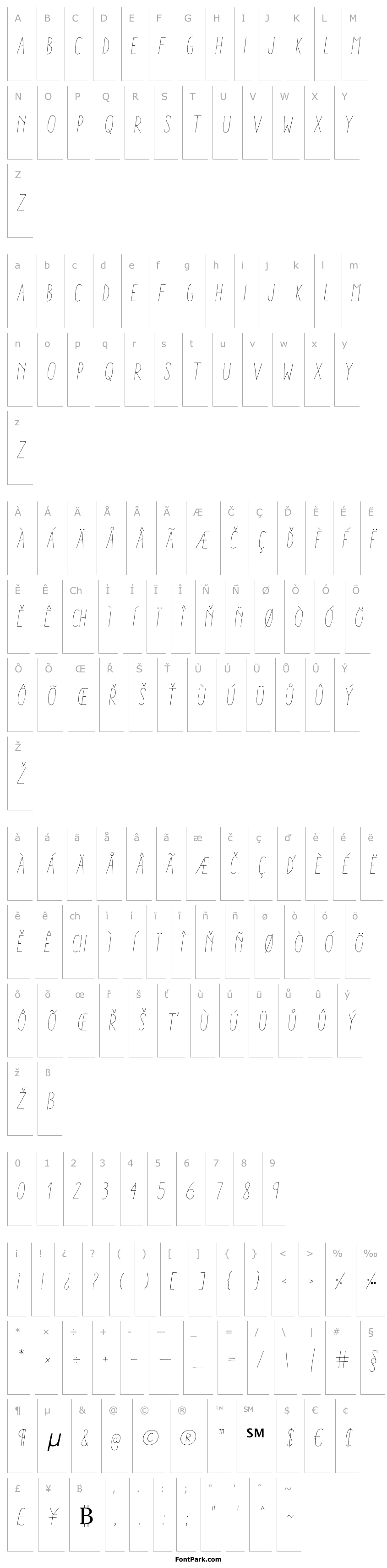 Overview AracneCondensedLightItalic